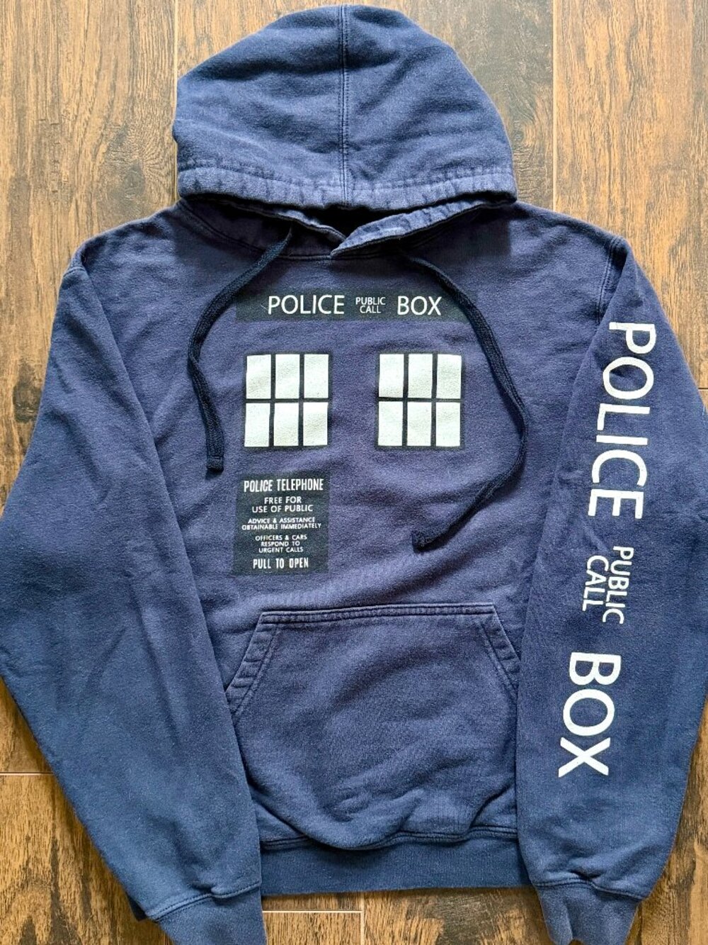 Official Doctor Who TARDIS Police Box Graphic Hoodie Small Blue